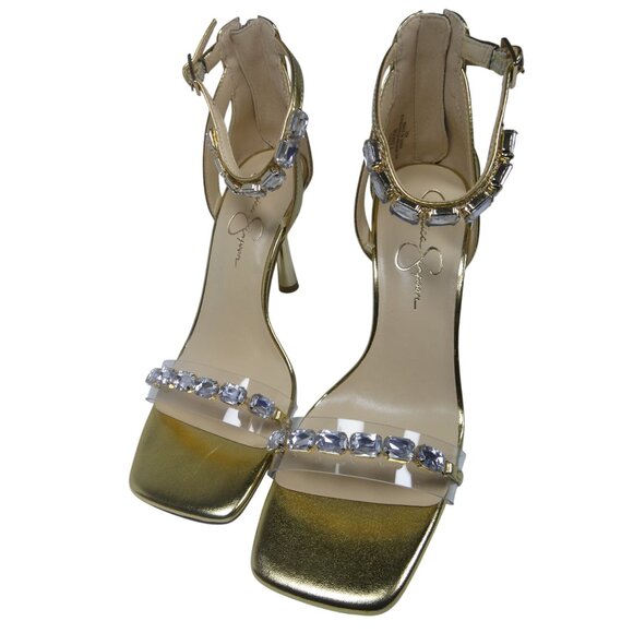 Jessica Simpson Women's Gold Heels JP-AYCEVA-T Size 7.5 - Picture 1 of 9